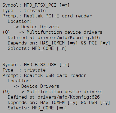 Linux kernel 3.19.0. Result of 'RTS'